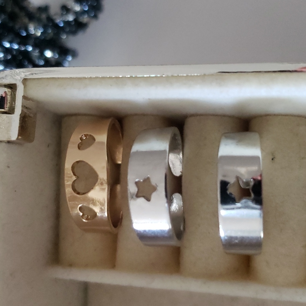 Rings Adjustable 2 silver 1 Gold